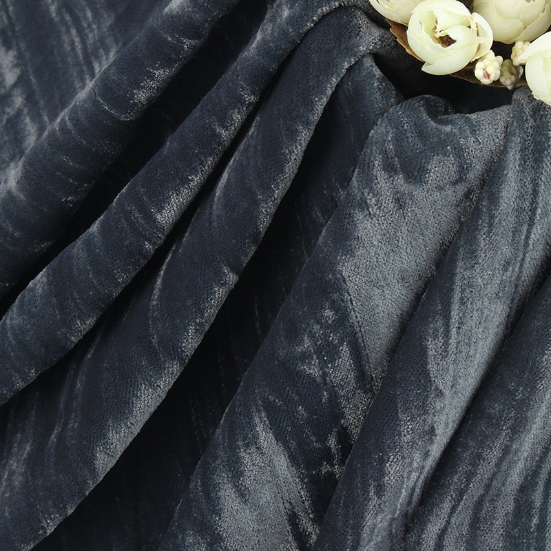 Pleated Woven 100% Polyester Pleated Velvet