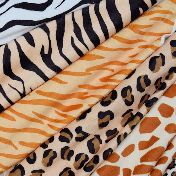 100% Polyester Velboa Fabric With Animal Print