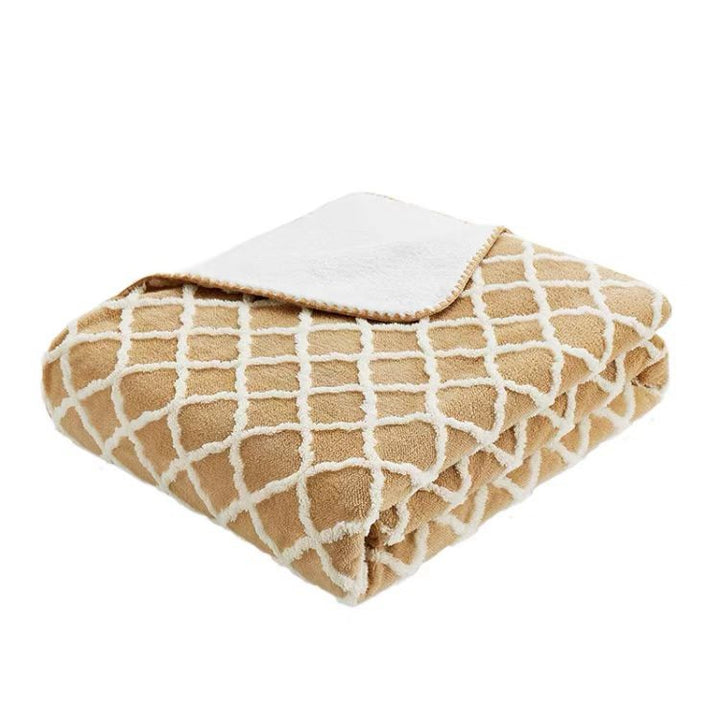 Jacquard Cationic Dyed Sherpa Fleece Blanket