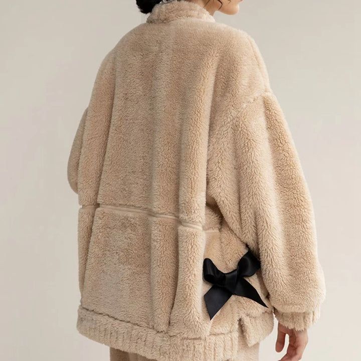 Plain Dyed Caramel Sherpa Fleece Pajama